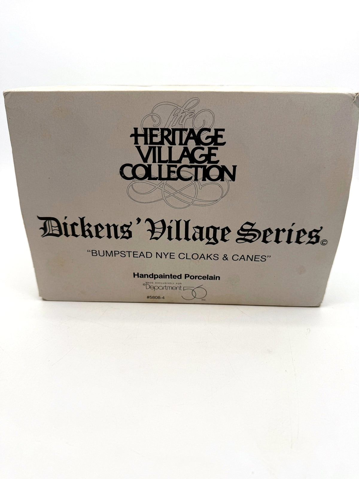 Retail box print: Heritage Village Collection, Dickens' Village Series, Bumpstead Nye Cloaks & Canes, #5808-4