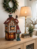 Styled lifestyle photo — Bumpstead Nye on a console table beside a lamp and books (display inspiration)