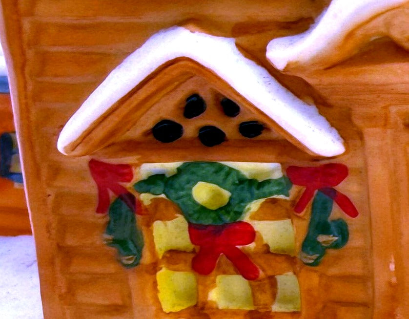Close-up of a wreath bay window