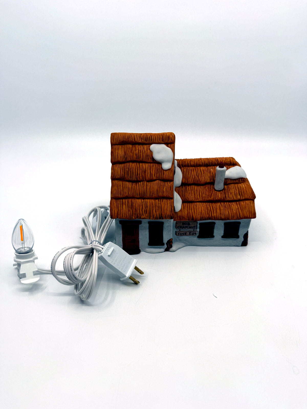 The cottage with its new LED lighting cord and bulb