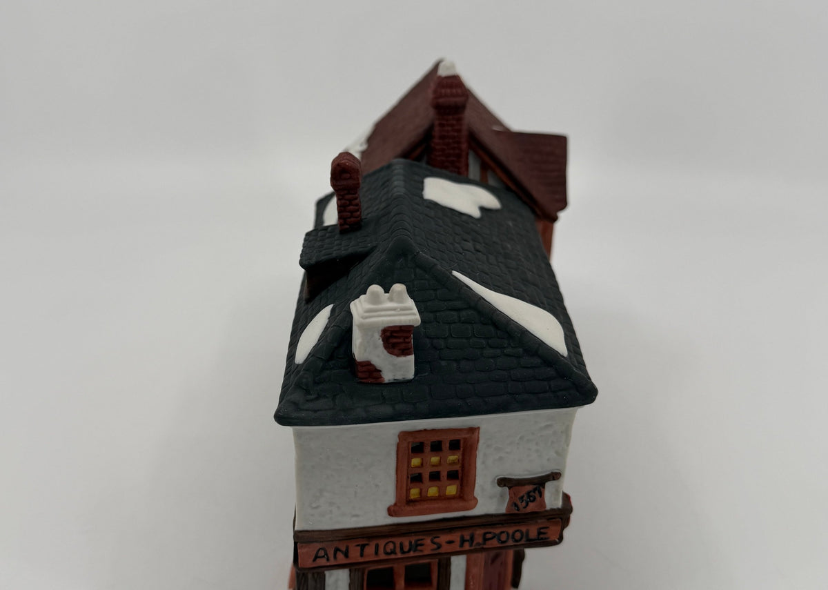 Department 56 Dickens' Village The Old Curiosity Shop #5905-6 — detail, Antiques H. Poole end