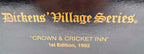 Detail: original box lettering – Crown & Cricket Inn, 1st Edition 1992 (detail from seller photo)