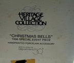 Department 56 Christmas Bells, 1996 Special Event Piece, Heritage Village Collection – detail: original box print, Heritage Village Collection, Christmas Bells 1996 Special Event Piece, handpainted porcelain accessory