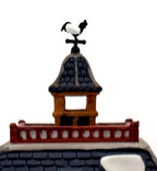 Department 56 Dickens' Village Boarding & Lodging School 1993 #5809-2 – 150th Anniversary of A Christmas Carol Commemorative Edition, No. 18 – detail of the cupola and rooster weathervane