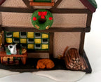 Detail - side wreath, sleeping dog and woodpile