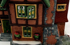 Department 56 Browning Cottage, Dickens' Village, 1994 – detail: front door with wreath, flower boxes and stone steps