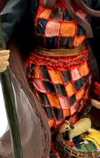 Detail: hand-painted patchwork dress (detail from seller photo)