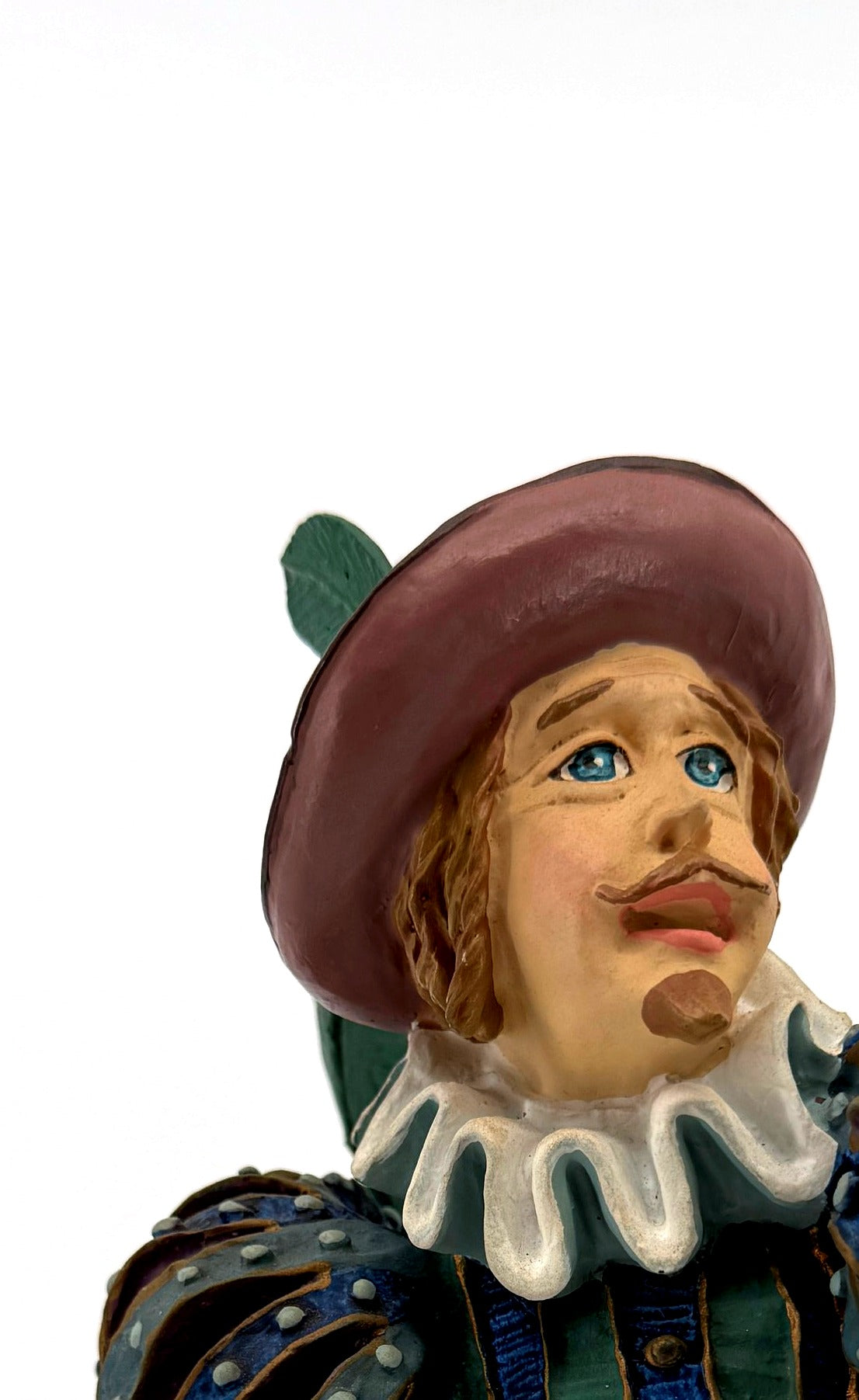 Detail: face, mustache and goatee, white ruff collar (detail from seller photo)