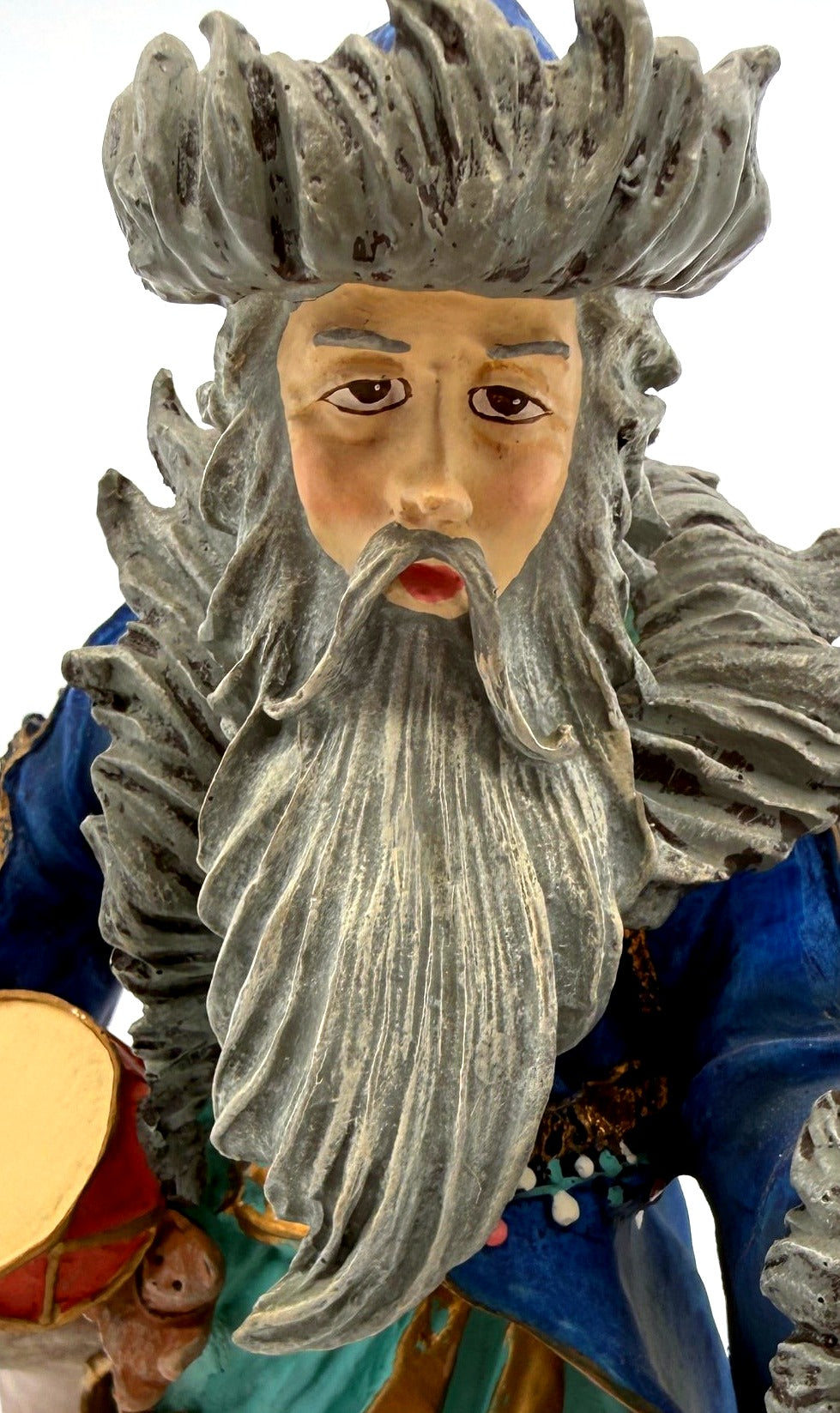 Detail: Mongolian Santa face and long gray beard (detail from seller photo)