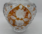 Detail: frosted floral panel etched in the amber overlay (detail from seller photo)