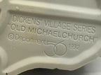 Department 56 Dickens' Village Old Michaelchurch 1992 lighted porcelain church — detail: molded Dickens' Village Series marks on the underside