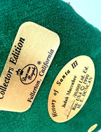 Detail: Duncan Royale underside plaques, History of Santa III Judah Maccabee (detail from seller photo)