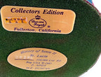Close-up — underside plaques: Duncan Royale, Fullerton California, Made in Taiwan R.O.C.; History of Santa II St. Lucia, 06390 / 10,000 Ltd. Ed., ©1985, P. Apsit, M.E. Duncan