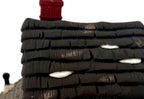 Detail - thatched roof and brick chimney