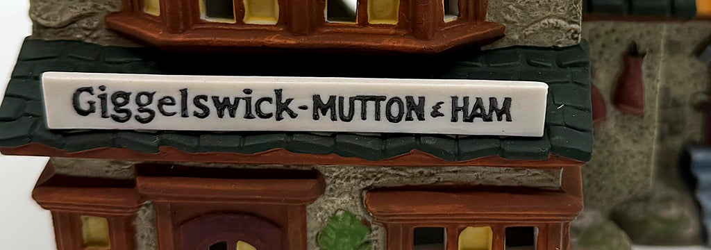 Detail of the Giggelswick Mutton & Ham hand-lettered shop sign