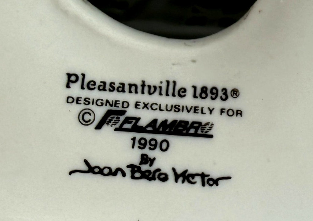 Maker's mark detail - Designed exclusively for Flambro, 1990, by Joan Berg Victor