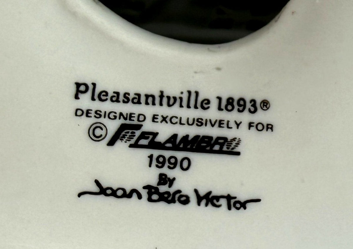 Maker's mark detail - Designed exclusively for Flambro, 1990, by Joan Berg Victor