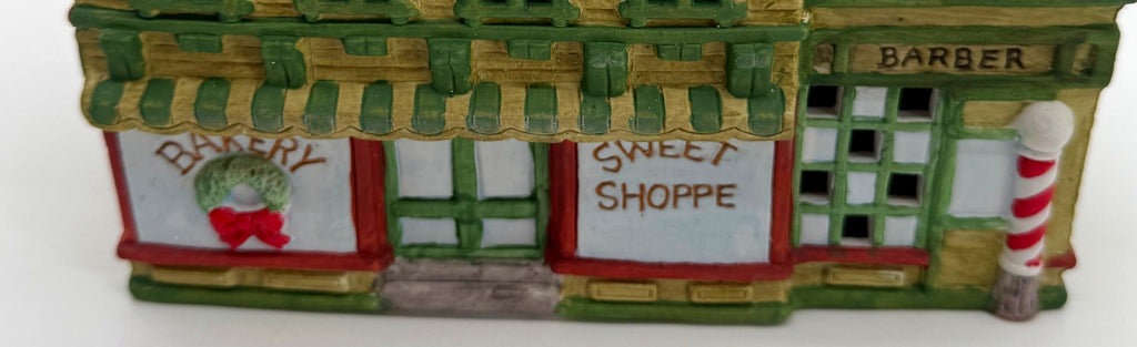 Detail - Bakery, Sweet Shoppe and Barber storefronts