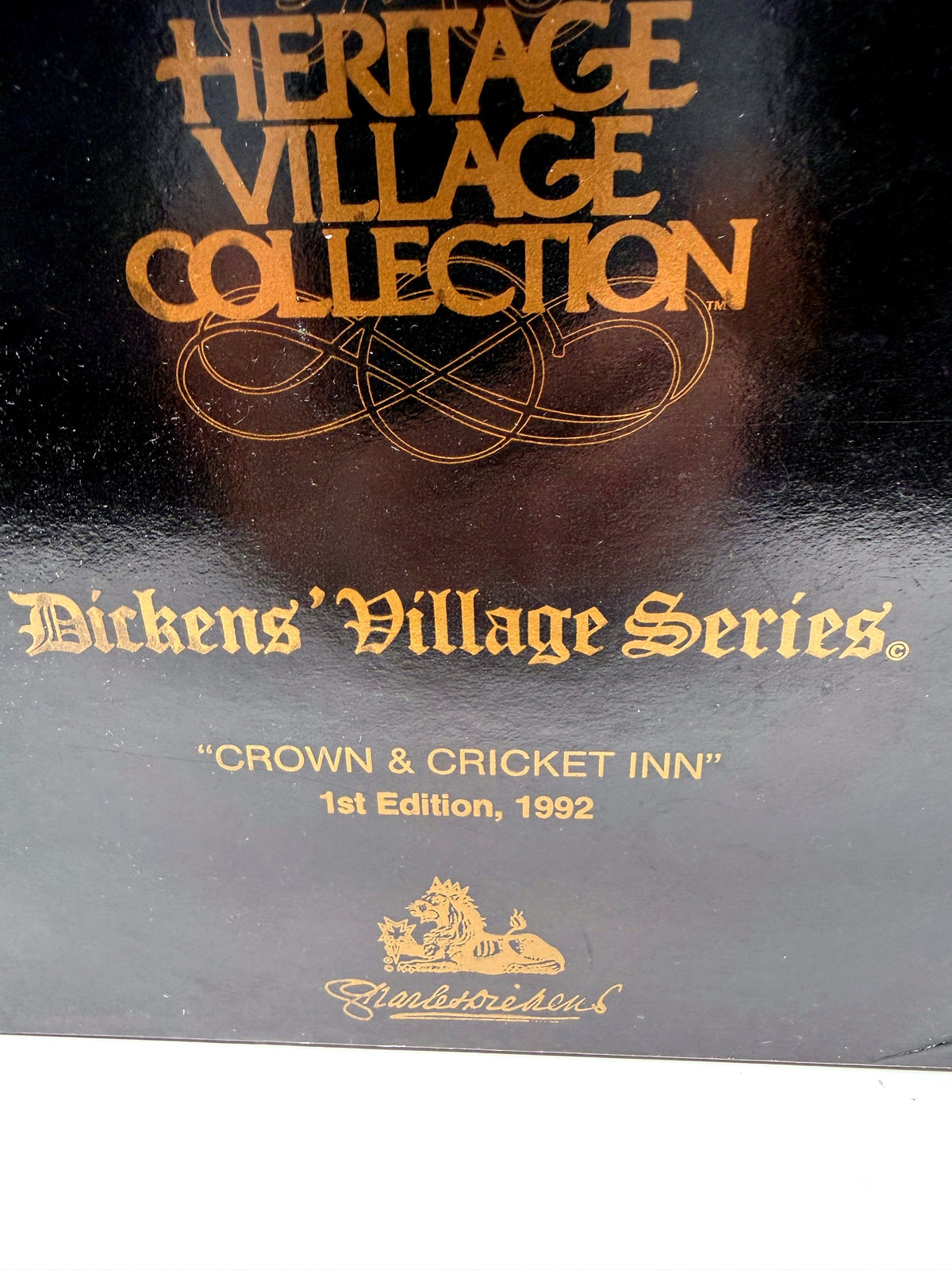 Original Department 56 collector's box – close view of the 1st Edition 1992 lettering