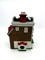 Department 56 Crown & Cricket Inn, Dickens' Village, 1992 First Edition – back view showing the light-cord opening