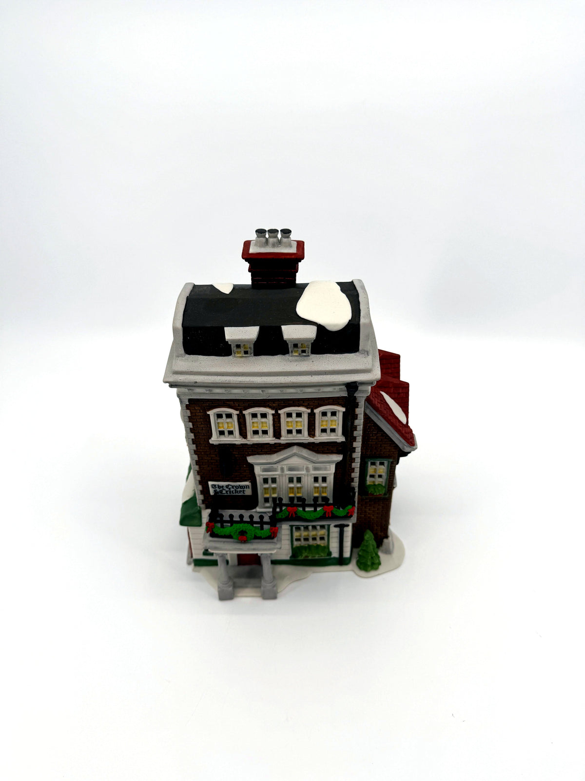 Department 56 Crown & Cricket Inn, Dickens' Village, 1992 First Edition – elevated front view