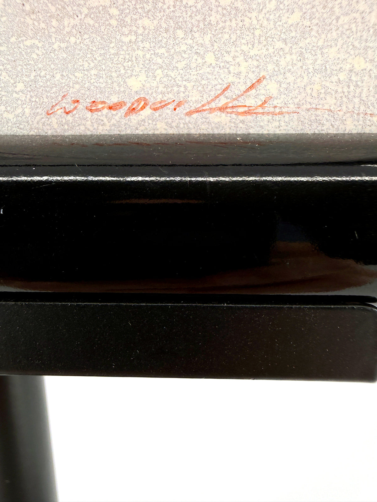 Vintage 1993 Art Deco-style fashion lady framed wall art — close-up of the artist's signature at lower right