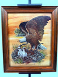 Robert Nipp The American Bald Eagle 1975 Bicentennial framed art — front view on a display stand