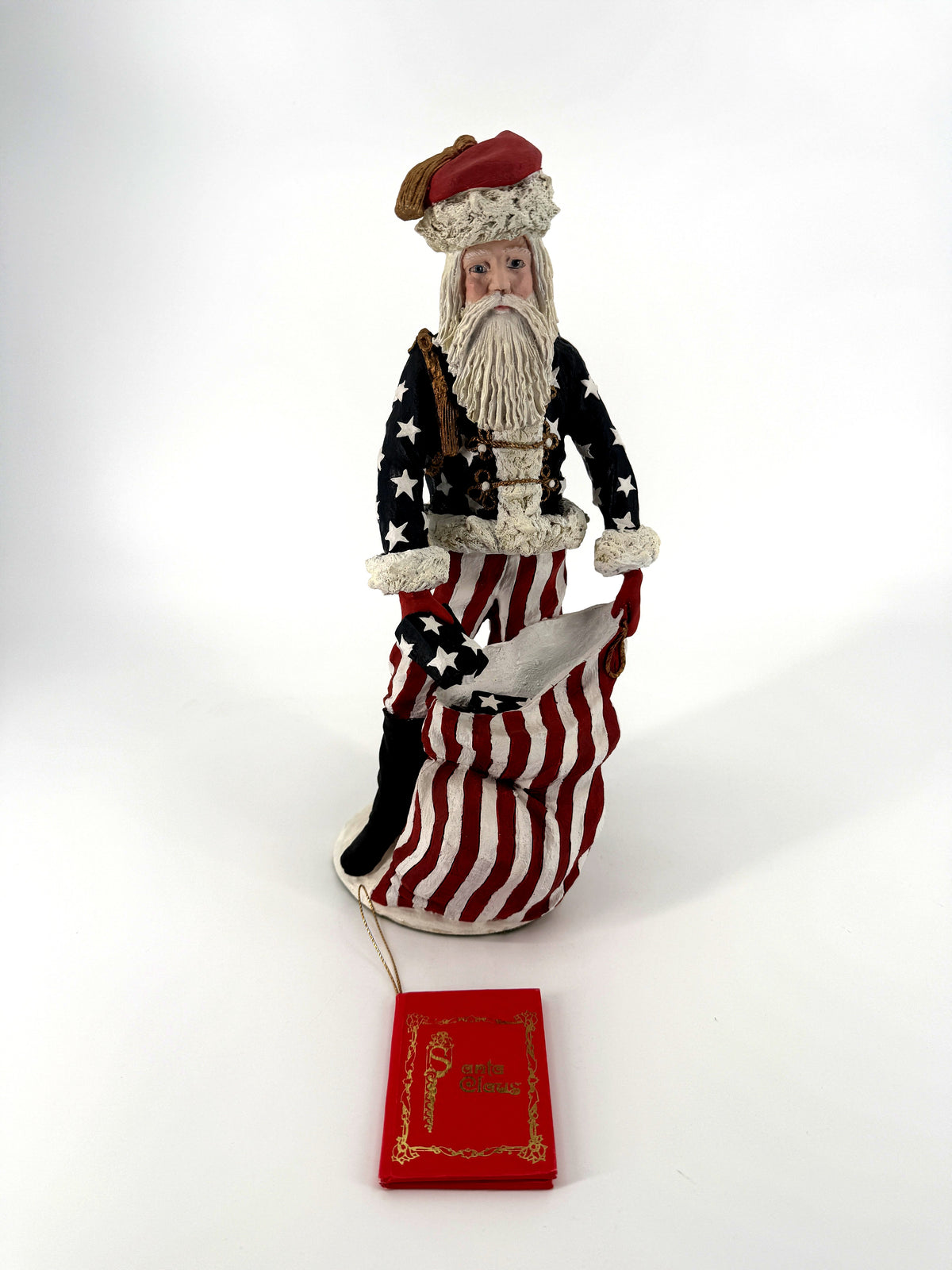Duncan Royale Civil War Santa - full front view with the original red Santa Claus story booklet beside him