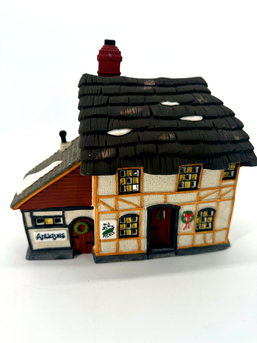Department 56 Mr. & Mrs. Pickle Cottage - front three-quarter view