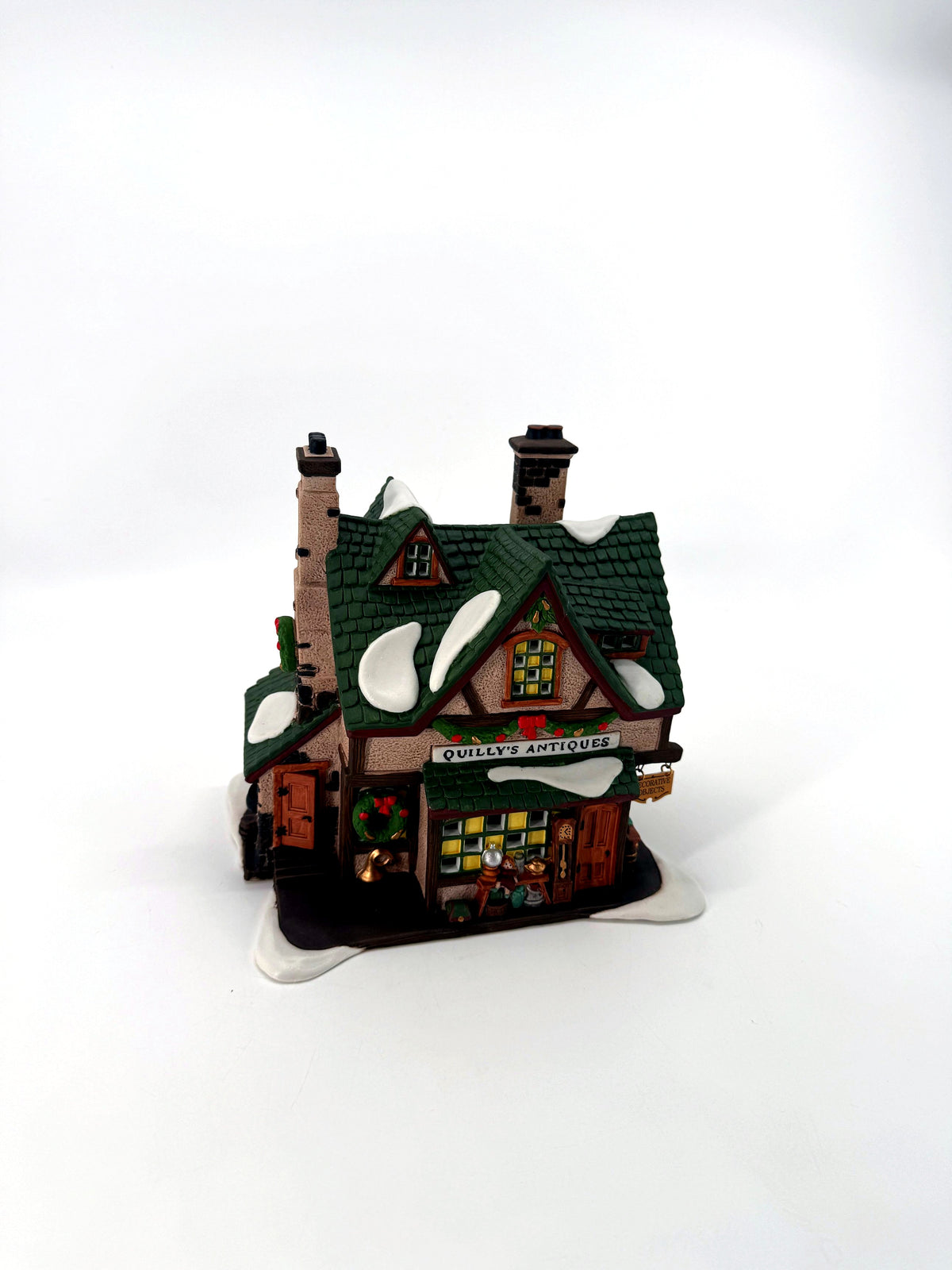 Department 56 Quilly's Antiques - front three-quarter view