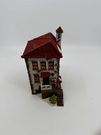 Department 56 Dickens' Village C. H. Watt Physician #5568-9 — three-quarter view from above showing the red tile roof