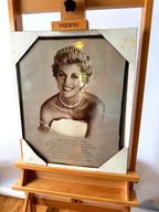 1997 Princess Diana Goodbye England's Rose memorial framed portrait — front view on an easel