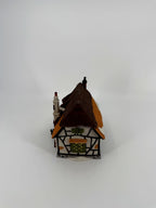 Department 56 Dickens' Village Maylie Cottage #5553-0, Oliver Twist — gable end with half-timbered walls and green windows