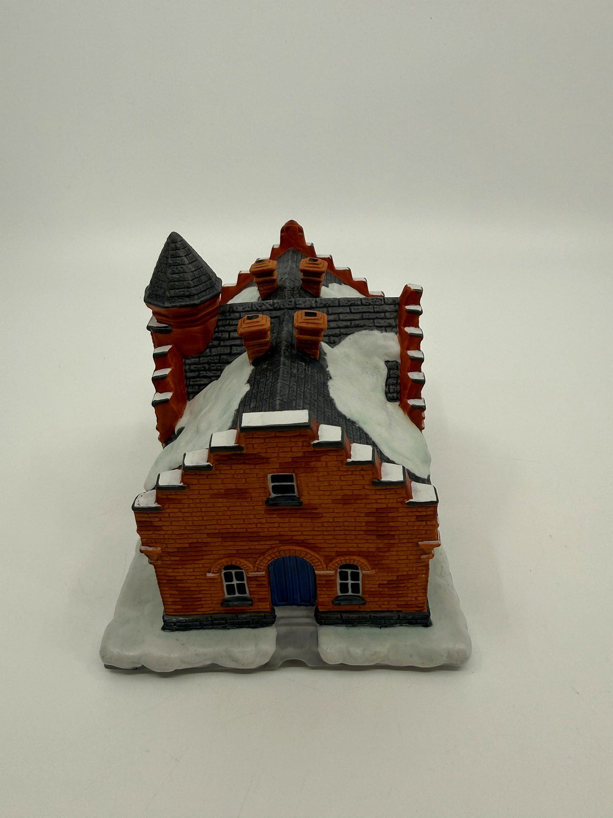 Hawthorne The Town Offices Norman Rockwell Christmas in Stockbridge 1993 — side view: stepped gable end and blue door