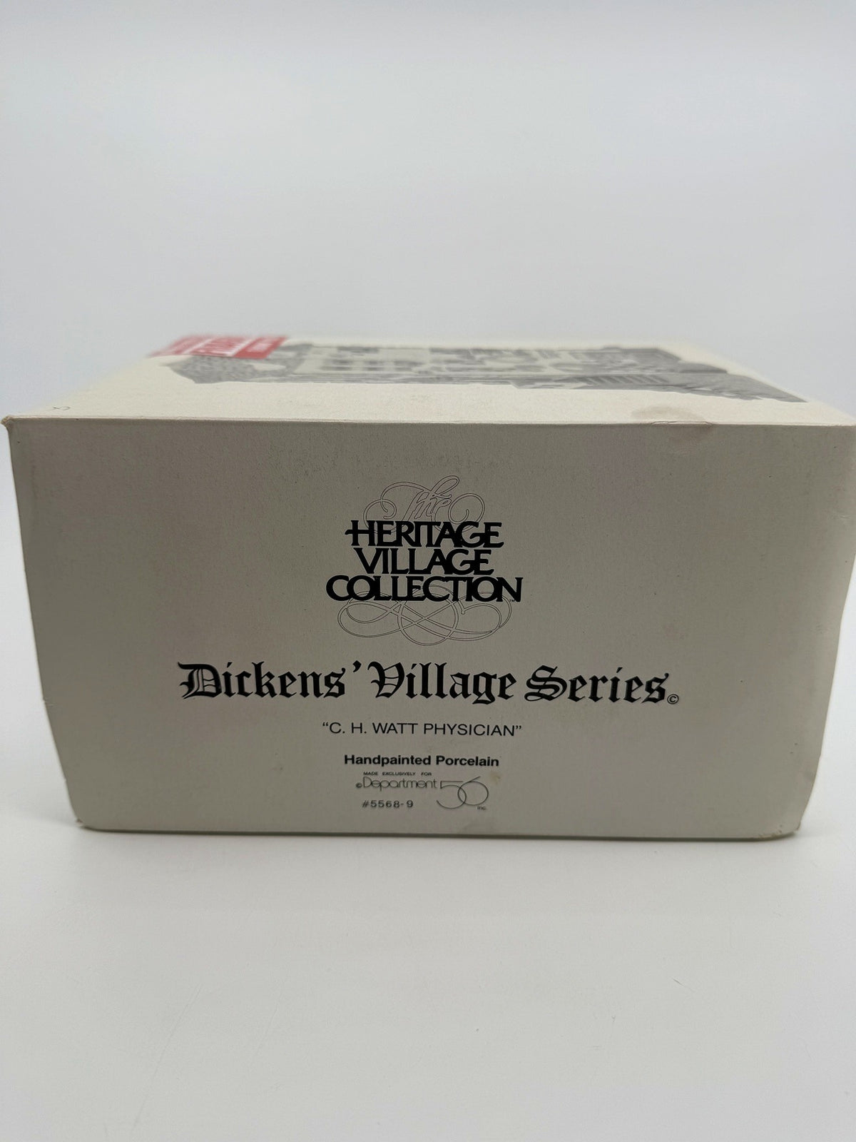 Department 56 Dickens' Village C. H. Watt Physician #5568-9 — original box end: Heritage Village Collection, Dickens' Village Series, C. H. Watt Physician, #5568-9