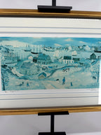 Will Moses "Shepherd's Nob" lithograph — straight-on front view of the full coastal village scene, with pencil signature and edition number 21/500 in the margin