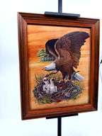 Robert Nipp The American Bald Eagle 1975 Bicentennial framed art — front view from a left angle