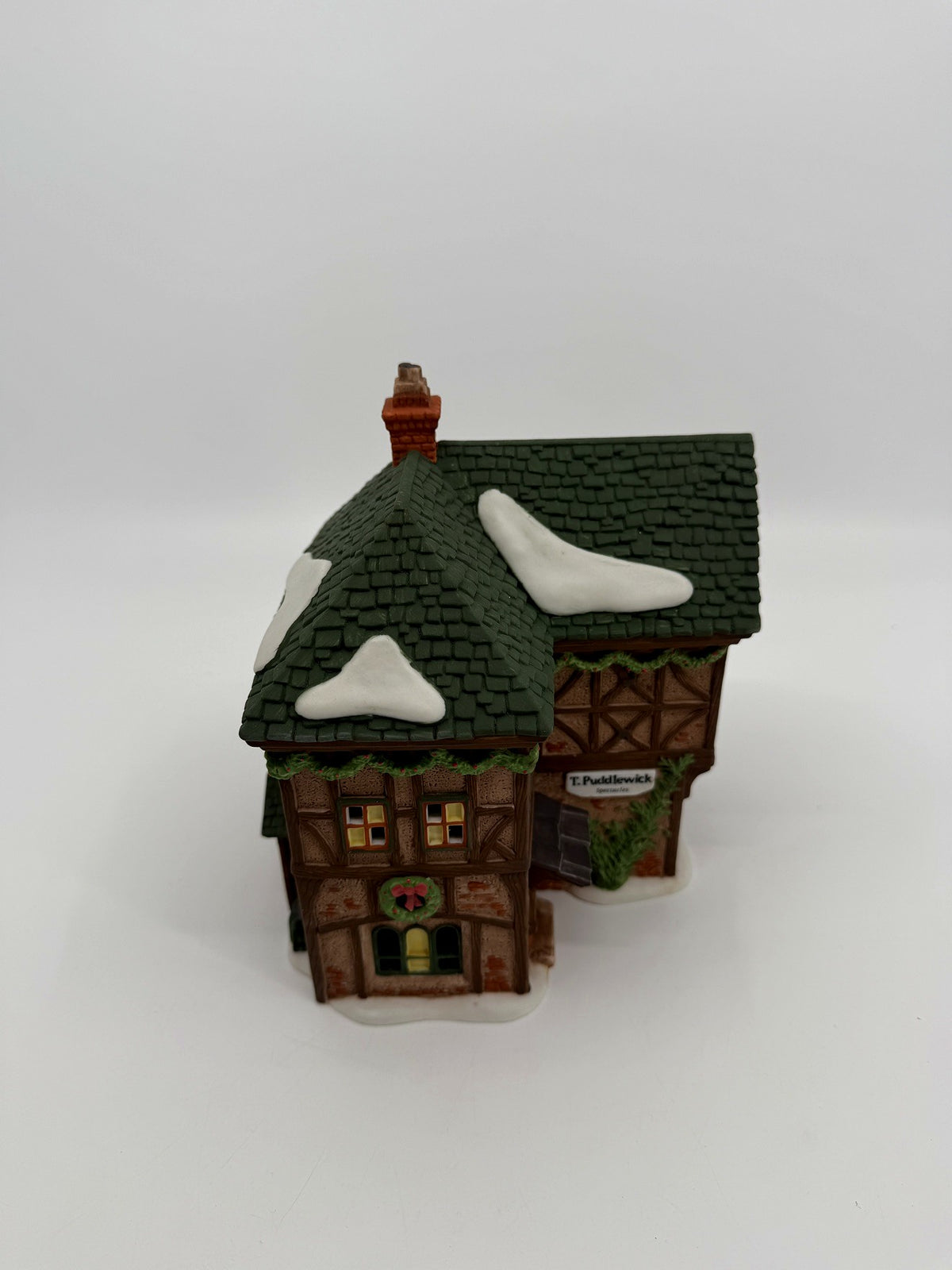 Department 56 Dickens' Village T. Puddlewick Spectacle Shop #58334 — front view from above