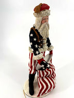 Duncan Royale Civil War Santa - right three-quarter view showing the gold epaulette, star coat, striped trousers and black boot