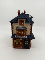 Department 56 Dickens' Village Walpole Tailors #5926-9 — front view: WALPOLE storefront sign, bay window, wreath, deep-blue door
