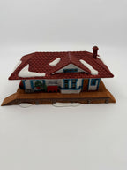 Department 56 New England Village Weston Train Station #5931-5 — front view showing the full platform