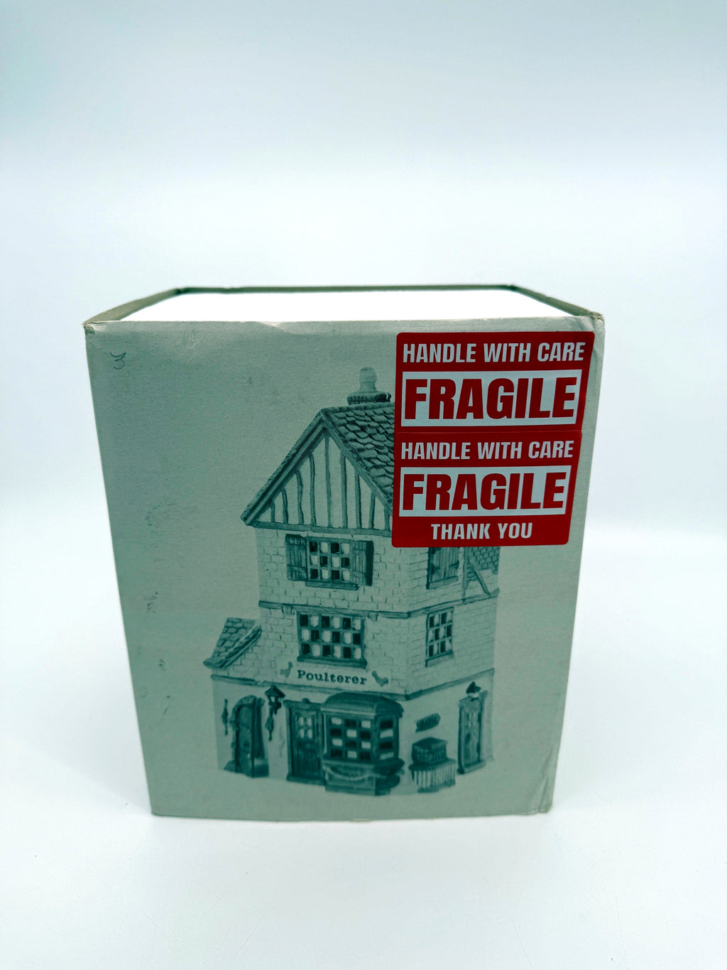 Department 56 Dickens' Village Poulterer 1988 lighted porcelain poultry shop — original Department 56 retail box, front