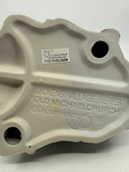 Department 56 Dickens' Village Old Michaelchurch 1992 lighted porcelain church — underside with molded marks and Made in Taiwan sticker