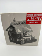 Department 56 Dickens' Village Betsy Trotwood's Cottage #5550-6, David Copperfield — original box front with the printed cottage illustration and FRAGILE sticker