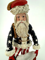 Duncan Royale Civil War Santa - close-up of the hand-painted face, blue eyes and long white beard