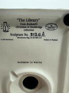 Underside stamp: The Library, Rockwell's Christmas in Stockbridge, Sculpture No. 8124A, Product of Thailand