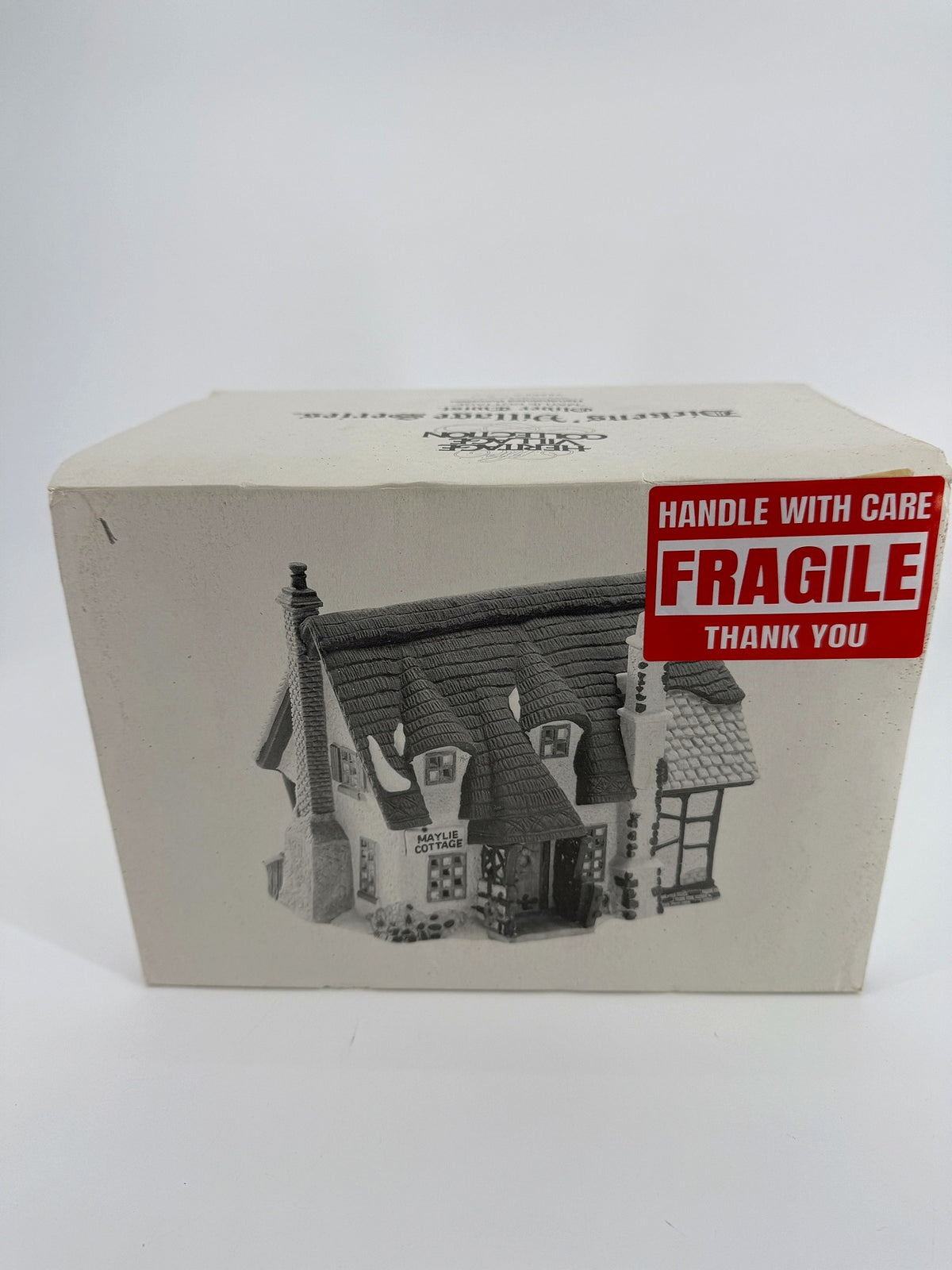 Department 56 Dickens' Village Maylie Cottage #5553-0, Oliver Twist — original box front with the printed cottage illustration