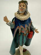 Vintage 1985 Duncan Royale Sir Christmas figurine – front view with the removable staff taken out, open right hand
