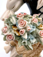 Giuseppe Armani Roses of May figurine 1405C — extreme close-up of the applied porcelain roses in her basket