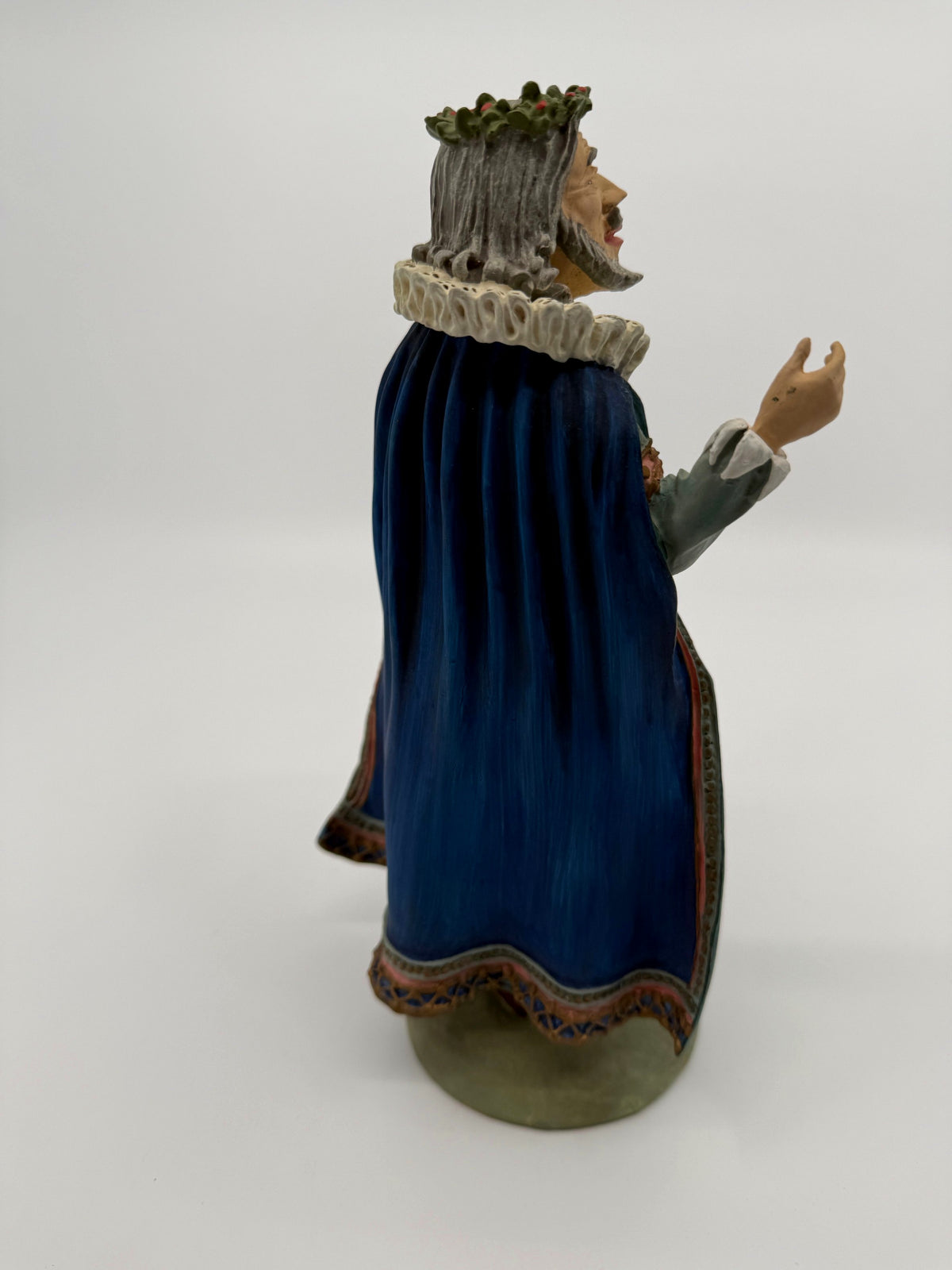 Vintage 1985 Duncan Royale Sir Christmas figurine – back-side view without the staff, showing the cape drape and trim